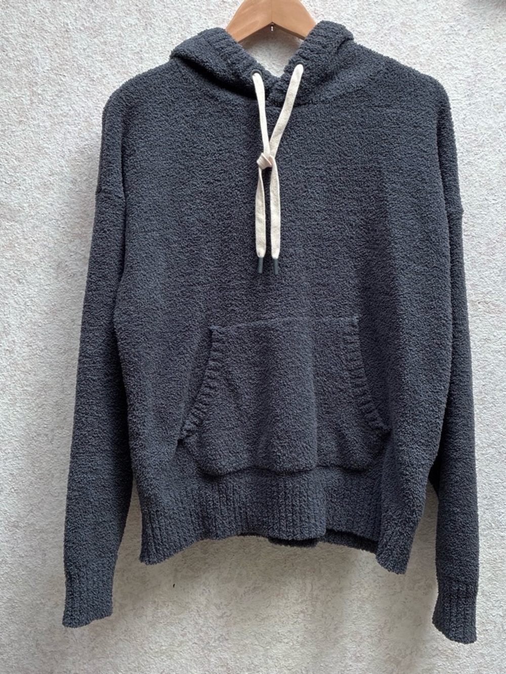 Ugg woman’s Charcoal Hooded Knit Sweater with Front Pocket